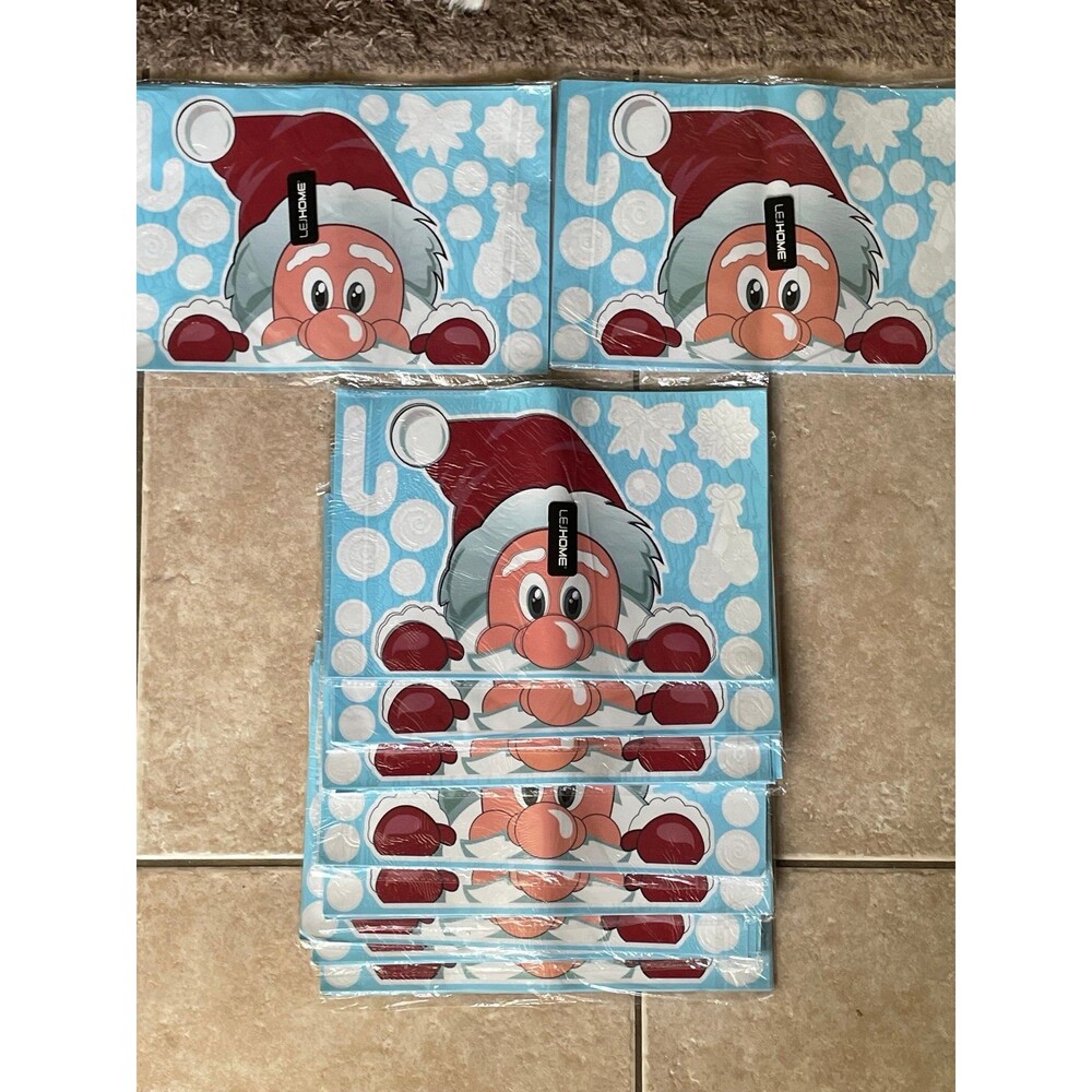 10 pks of magnetic Santa window display Christmas decor! Brand new! 10PKS PER PK